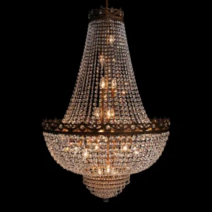 Antik-Look Kronleuchter, Vintage Lampe aus Kristall von Light Delux Berlin