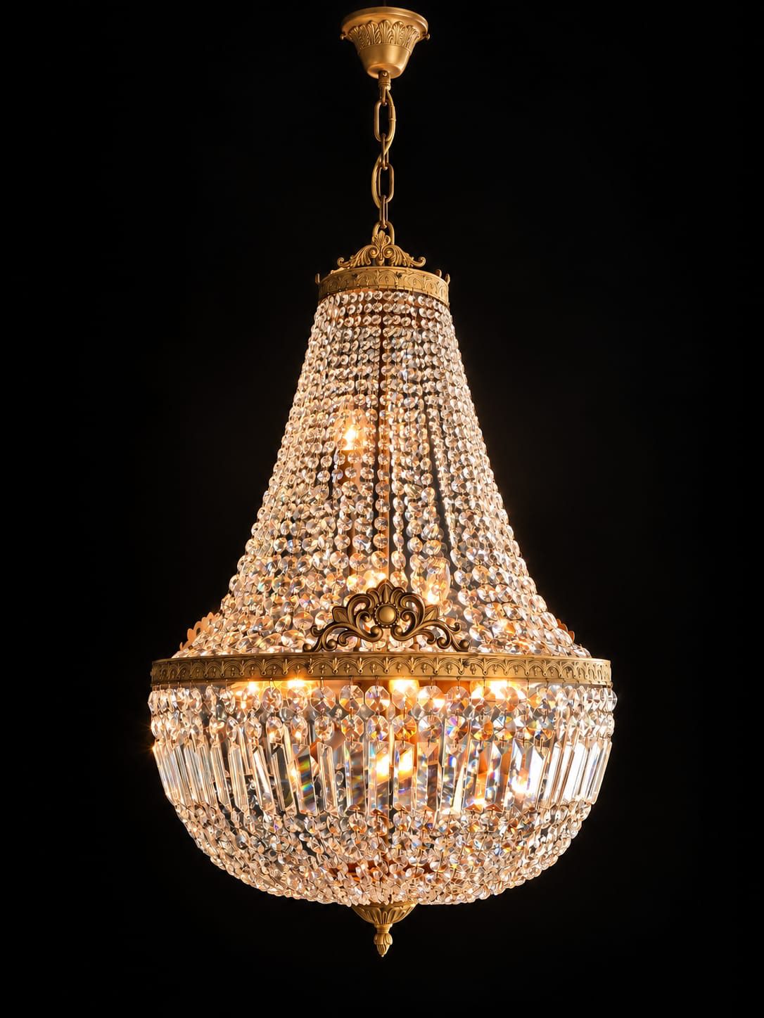 Jugendstil-Lüster, Kristall Kronleuchter von Light Delux