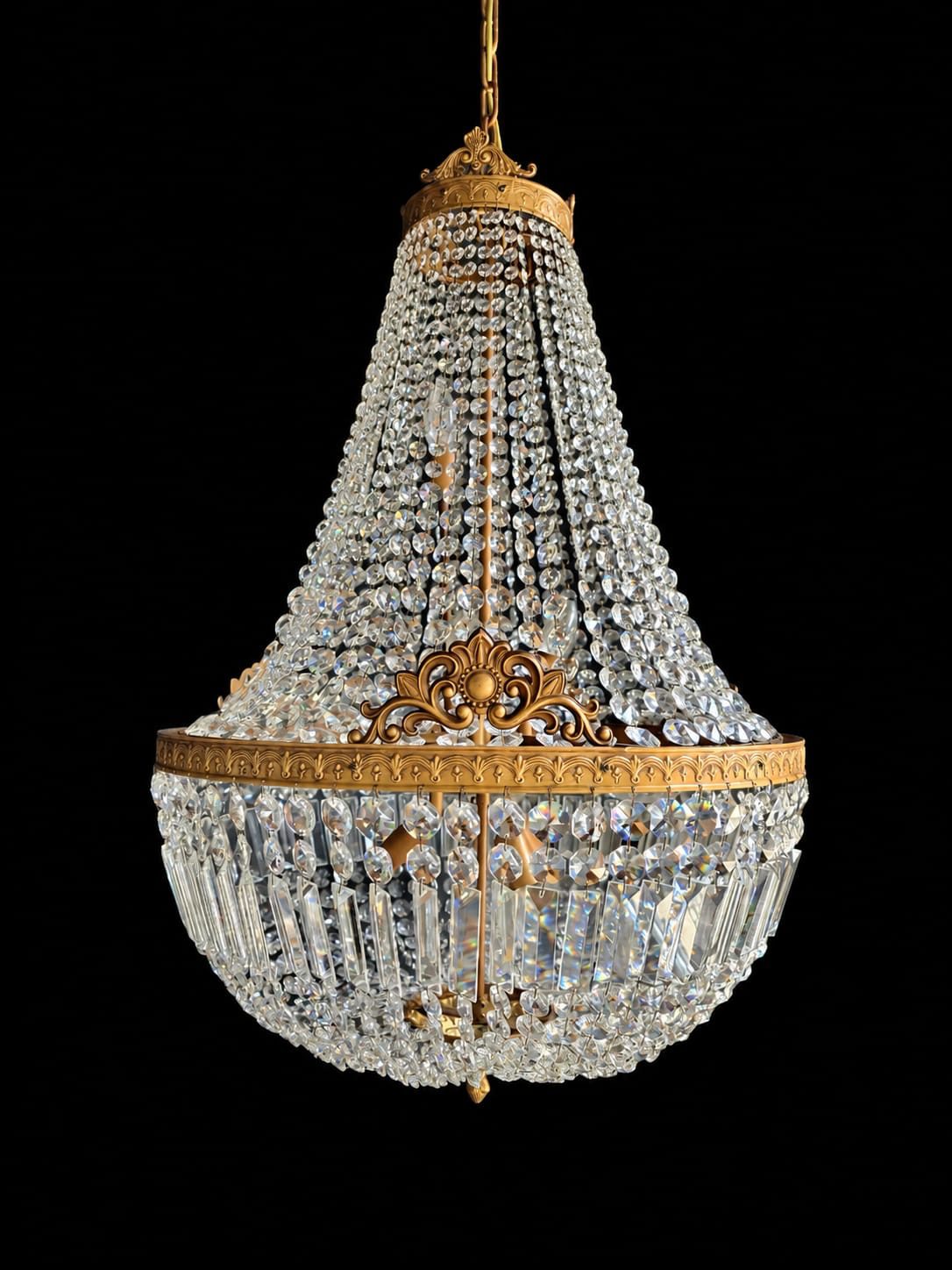Jugendstil-Lüster, Kristall Kronleuchter von Light Delux