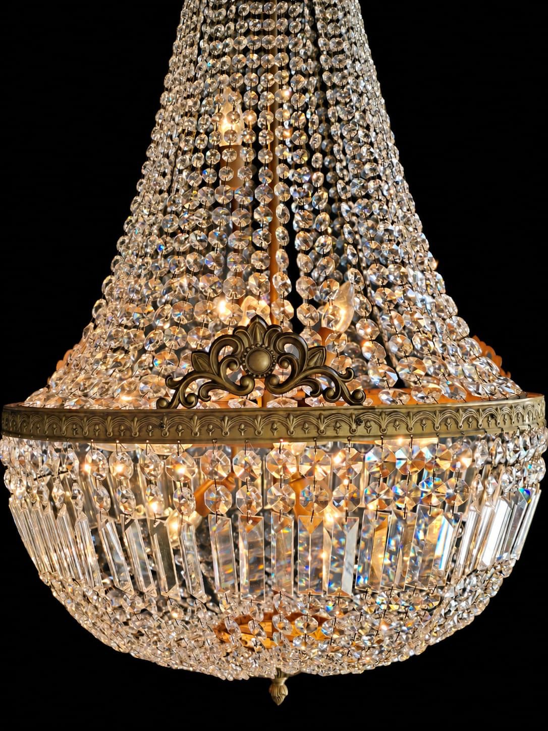 Jugendstil-Lüster, Kristall Kronleuchter von Light Delux
