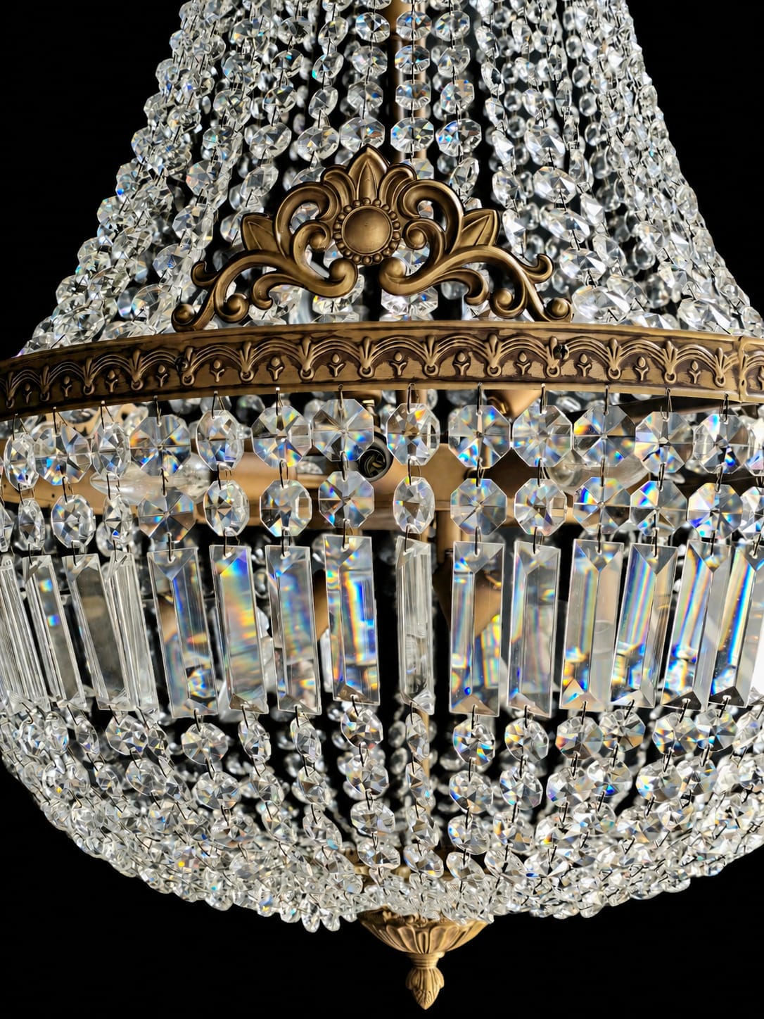 Jugendstil-Lüster, Kristall Kronleuchter von Light Delux